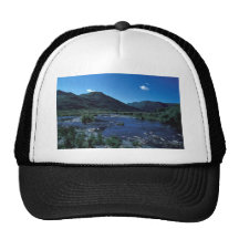 Kodiak Stream and Mountains in Summer Trucker Hat