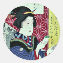 Kogiku in Saruwaka-Cho by Toyohara, Kunichika Ukiy Sticker