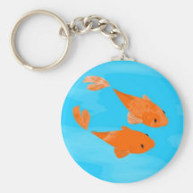 Koi and Sakura Keychain