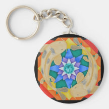Koi Fish and Lotus Keychain