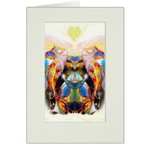 Koi Fish Celebrating  Wedding Greeting Card cream