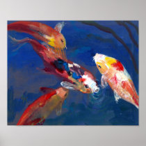 Koi Fish Feeding Posters