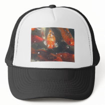 Koi Fish glide among the still green  waters Mesh Hats