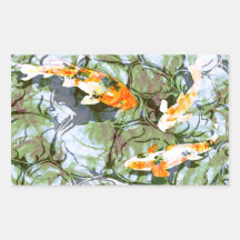 Koi Fish Rectangle Sticker