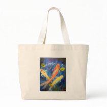 Koi Fish Swimming in Pond Canvas Bag