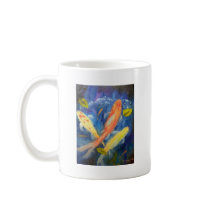 Koi Fish Swimming in Pond Mugs