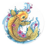 Koi with Cherry Blossoms Stickers