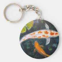 Koi with Lily Pads Key Chains