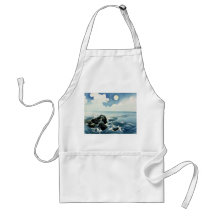 Kojima Island, Big Wave. Japanese Woodblock Print Aprons