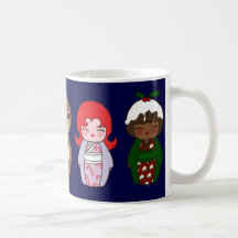 Kokeshi Christmas Mug