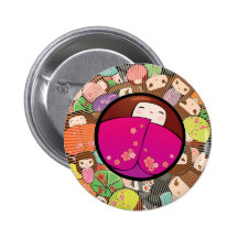 Kokeshi Doll Button