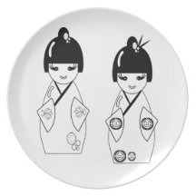 Kokeshi Dolls Party Plate