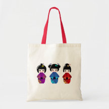 Kokeshi dolls tote bags