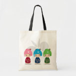 Kokeshi Triplets Tote Tote Bags