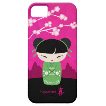 Kokeshi vert - bonheur étuis iPhone 5