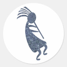 Kokopelli Blue Coloured Stickers