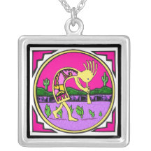 Kokopelli, Flute Player of the Desert Personalized Necklace