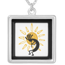 Kokopelli Gold Sterling Silver Necklace
