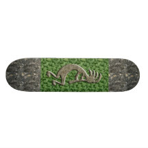 Kokopelli - Marble & Green Rock pattern. Skateboard Deck