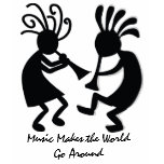 KOKOPELLI MUSIC MAKES THE WORLD GO AROUND T SHIRT