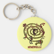 Kokopelli & Spiral - Keychain #1