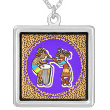 "Kokopelli with a Twist"  Sterling Silver Necklace