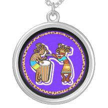 "Kokopelli with a Twist"  Sterling Silver Necklace