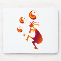 Kokopelli with Red Yin Yang Mouse Mats