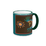 Kokopelli with Sun Southwest Coffee Mugs