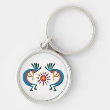 Kokopelli with Sun Southwest  Premium Key Chain