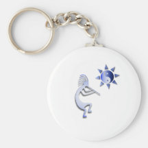 Kokopelli Yin Yang Sun Keychain