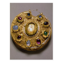Kolt medallion, gold set with pearls and postcards