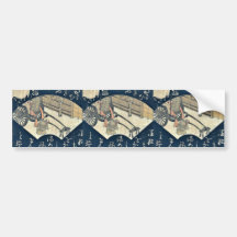 Komachi visiting by Katsukawa, Shunsho Ukiyoe Bumper Sticker