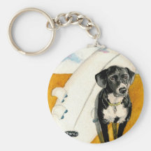 Kona and his Surfboard Key Chains