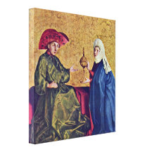 Konrad Witz - King Solomon and Queen of Sheba Gallery Wrap Canvas