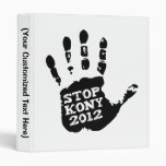 Kony 2012 Handprint Stop Joseph Kony Vinyl Binder