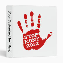 Kony 2012 Handprint Stop Joseph Kony Vinyl Binder