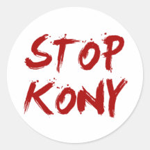 Kony 2012 Stop Red Bloody Joseph Kony Round Stickers