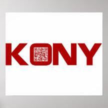 Kony 2012 Video Red QR Code Joseph Kony Print