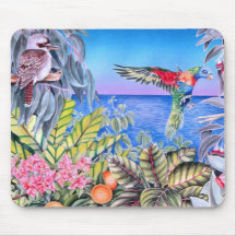 Kookaburra et arc-en-ciel Lorikeets Tapis De Souris