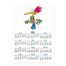 kooky crazy tropical exotic bird cartoon business card templates