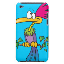 kooky crazy tropical exotic bird cartoon iPod touch cases