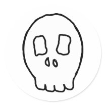 Kooky Skull Round Stickers