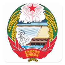 korea north coat of arms square sticker