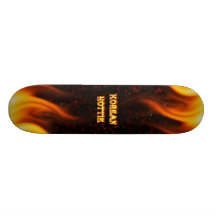Korean Hottie fire and flames Red marble. Skate Board Deck