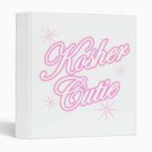 kosher cutie  pink 3 ring binder