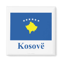 Kosovo Flag with Name in Albanian