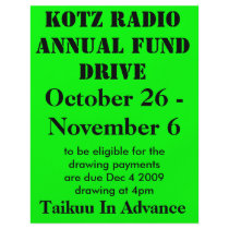 KOTZ RADIO ANNUAL FUND DRIVE, 2009 , October 26... Flyer Design