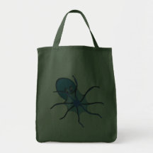 Krake kraken octopus leinentasche