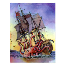 Kraken Attack Postcard